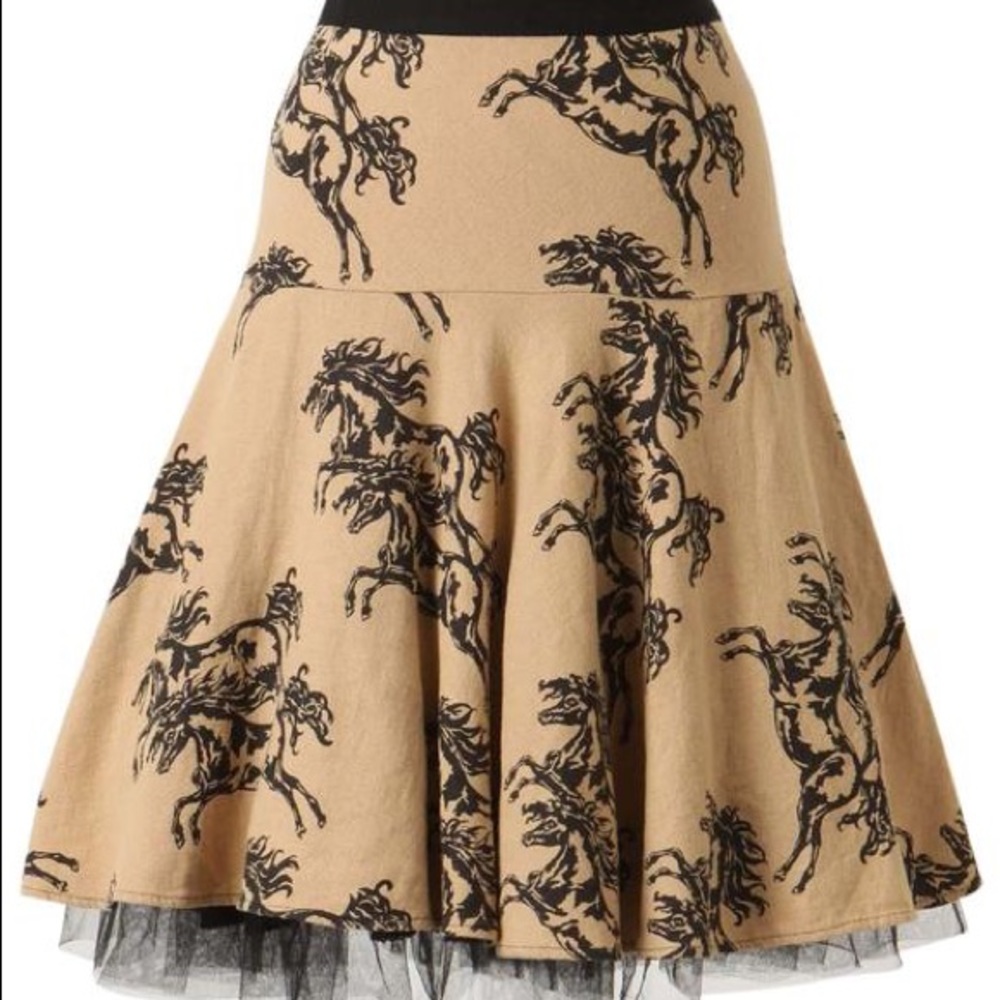 Anthropologie Odille Galloping Filly Skirt
